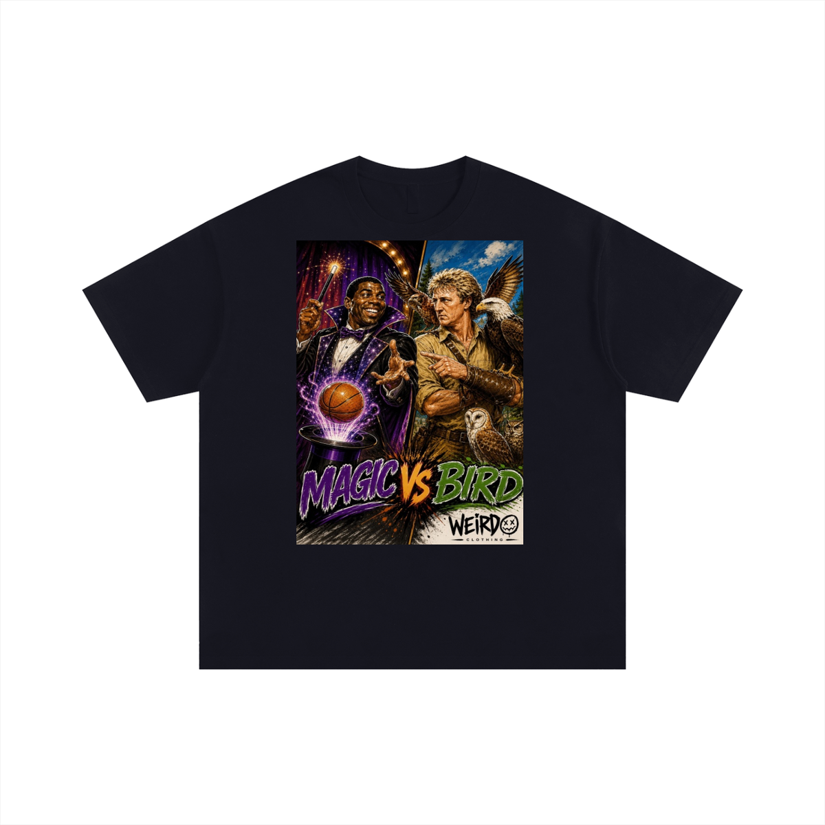 Magic vs Bird Unisex Oversized Cotton T-Shirt