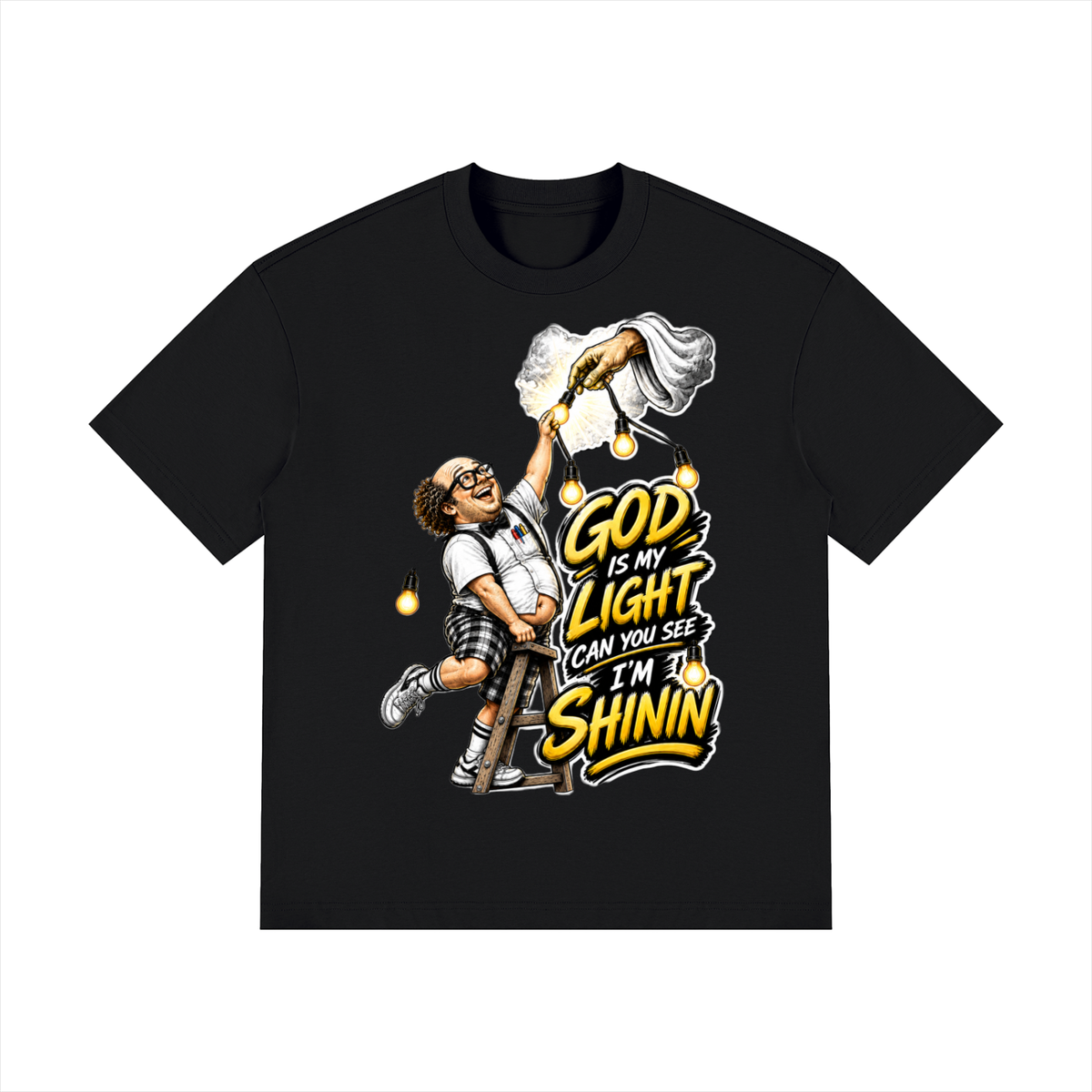 God is my light Unisex Drop Shoulder Cotton T-Shirt