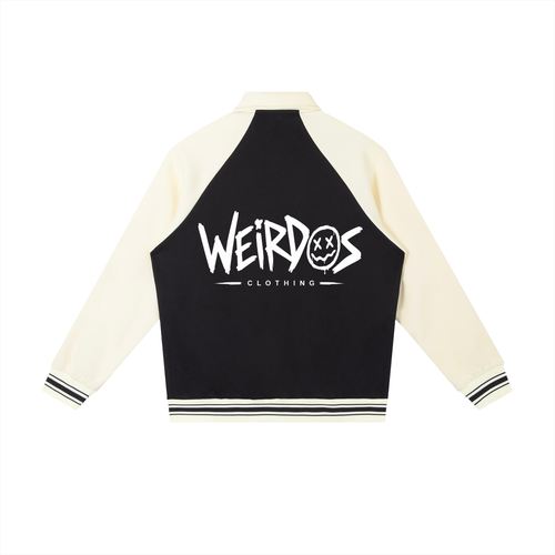 Contrast Raglan Sleeve Baseball Jacket