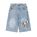 Weirdos Blue Men’s Vintage Wide Leg Denim Shorts